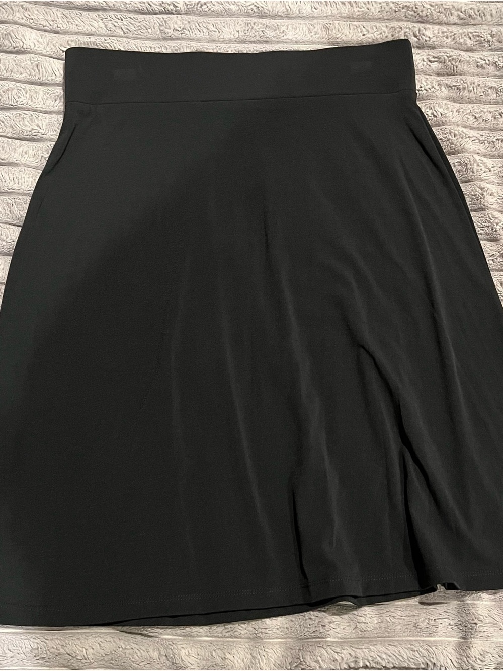 MERONA PULL ON MIDI SKIRT ELASTIC WAISTBAND BLACK A LINE NEW NO TAGS STRETCH